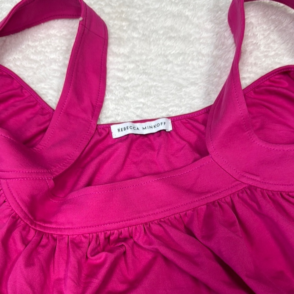 Rebecca Minkoff Smocked Pink Sleeveless summer tank - Picture 2 of 5
